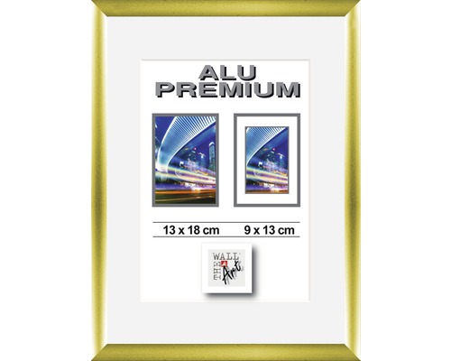 Aluminium fotolijst, duo, goud mat, 13x18 cm