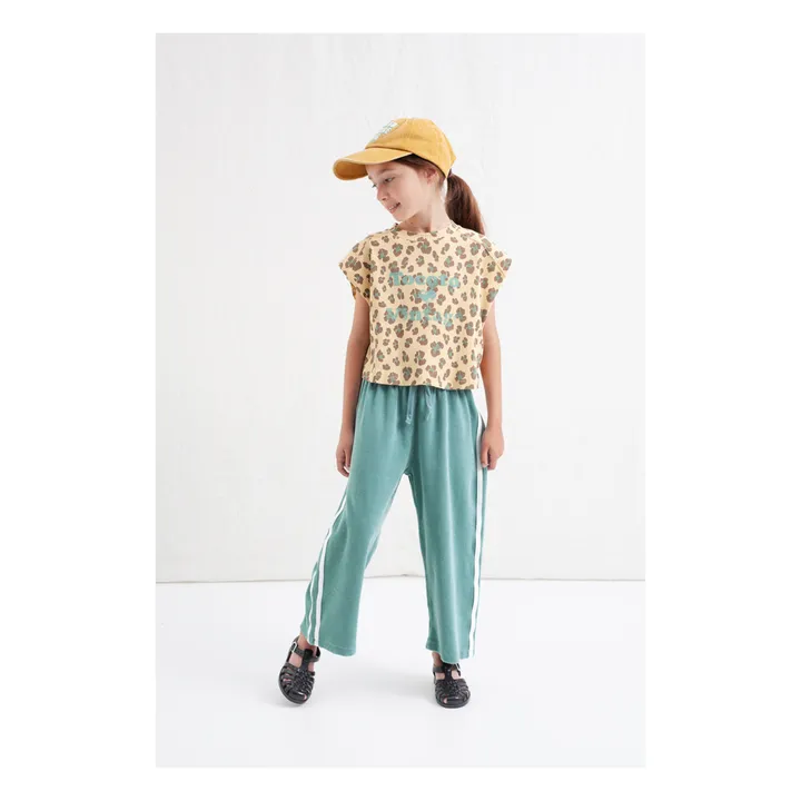 Tocoto Vintage T-Shirt Sans Manches Côtelé Léopard | Jaune
