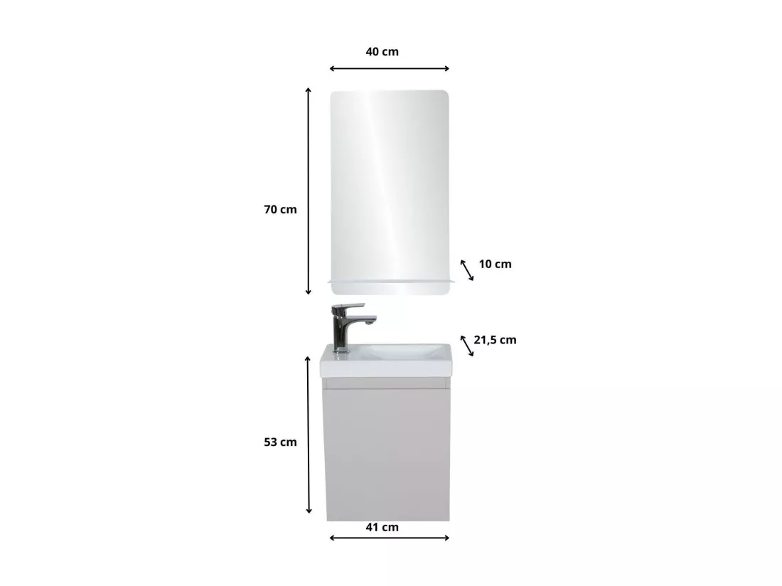 Ensemble meuble lave-mains LISA + Miroir SIMONA