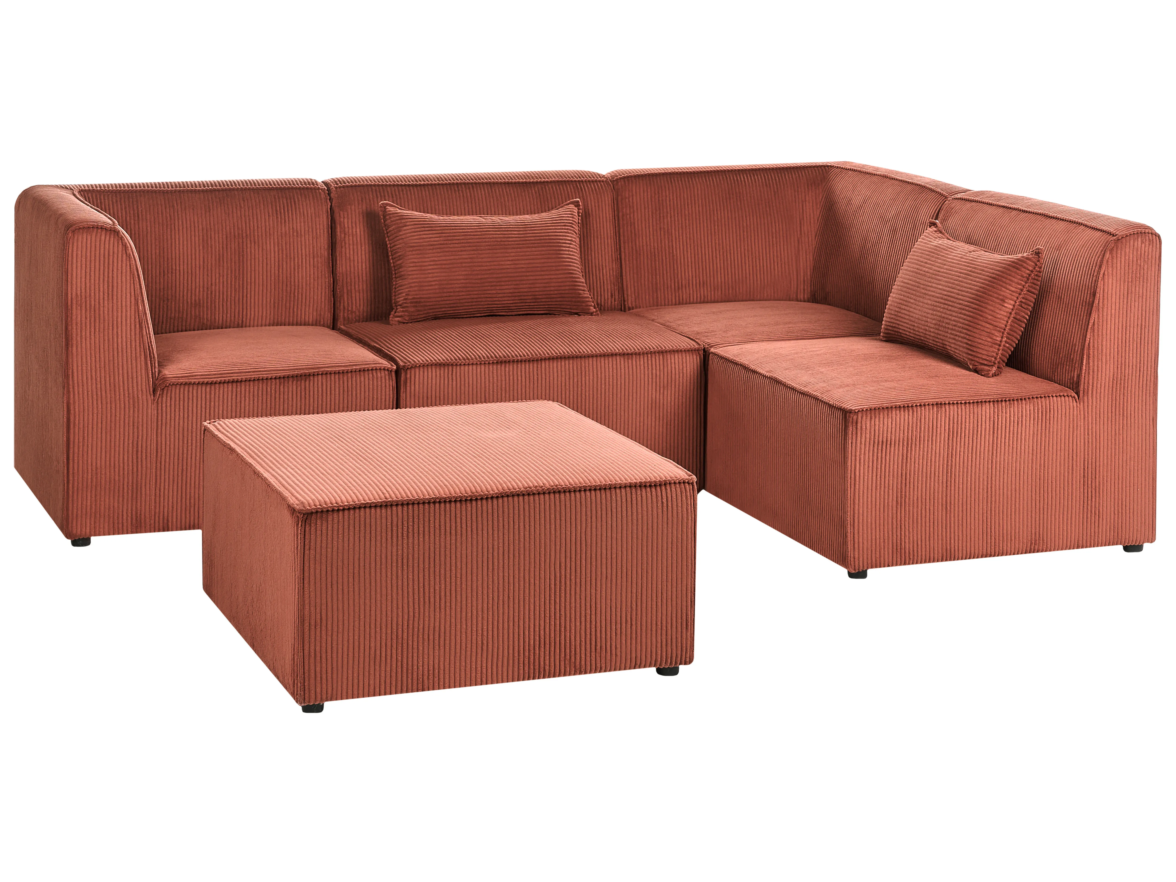 Modulaire hoekbank 4-zits LEMVIG Corduroy Goudbruin linkszijdig