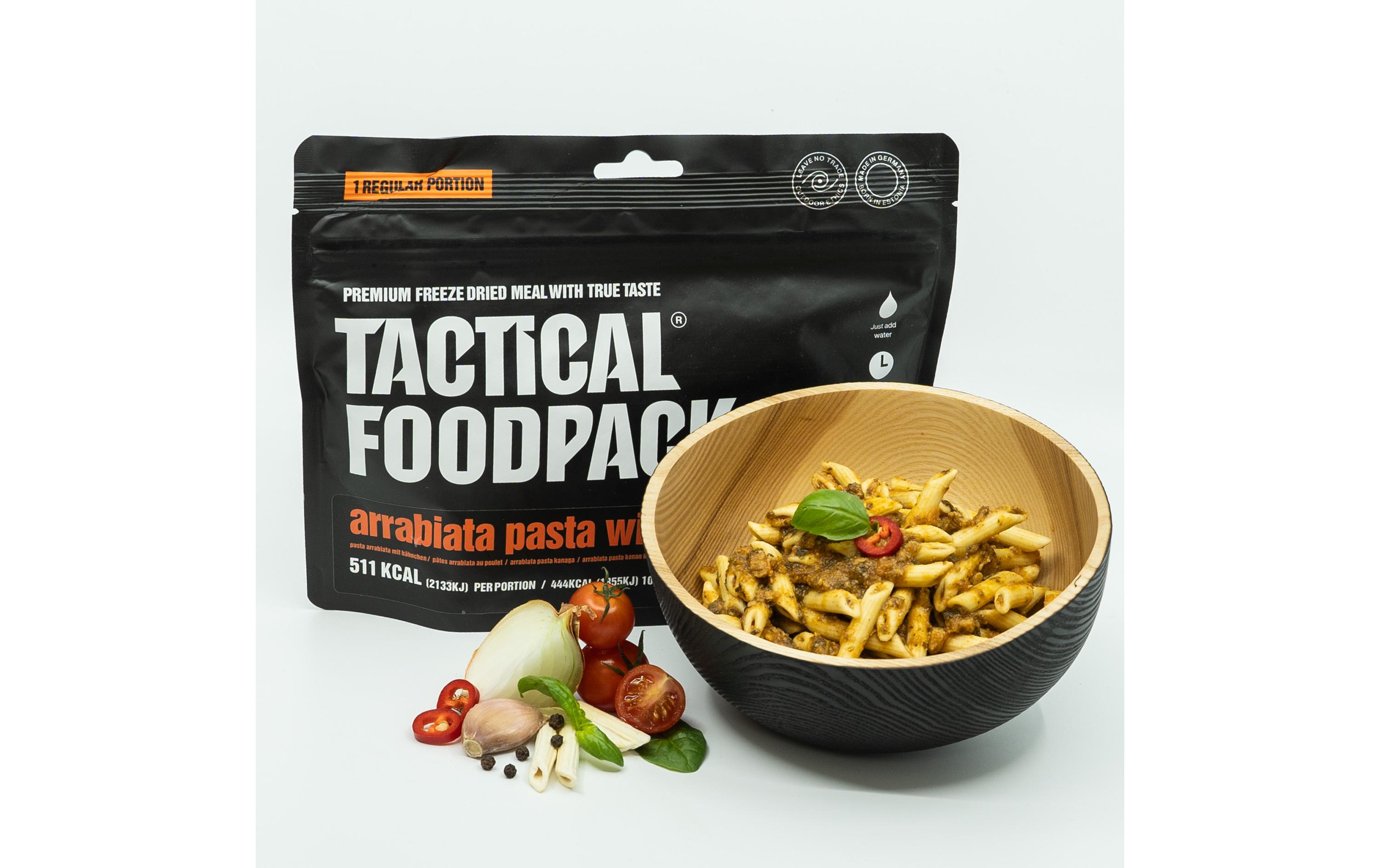 Hauptgericht Arrabiata-Pasta mit HähnchenFertiggericht