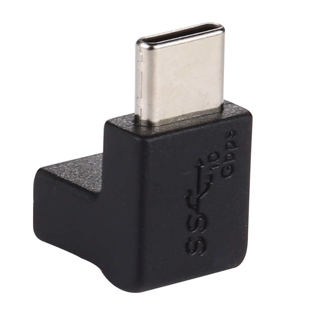 USB C auf USB C Ladeadapter 90 Grad-Winkel für Handy / MacBook Pro / Laptop 10GBit/s - Schwarz