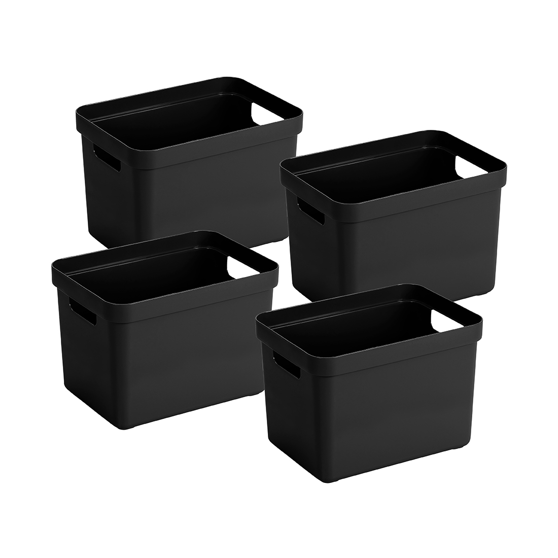 Sunware sigma home set van 4 18l opbergbox - zwart