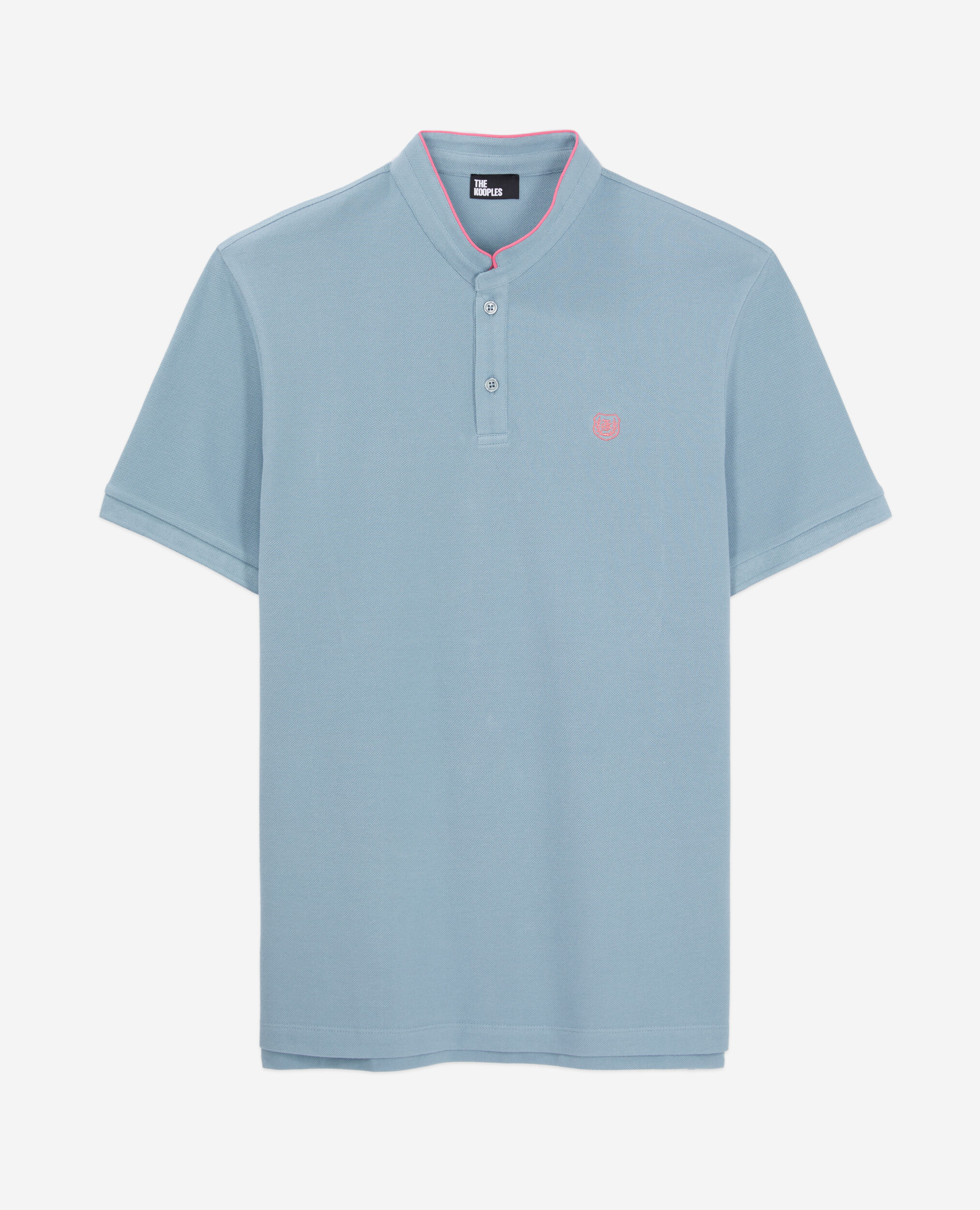 Polo bleu clair en coton