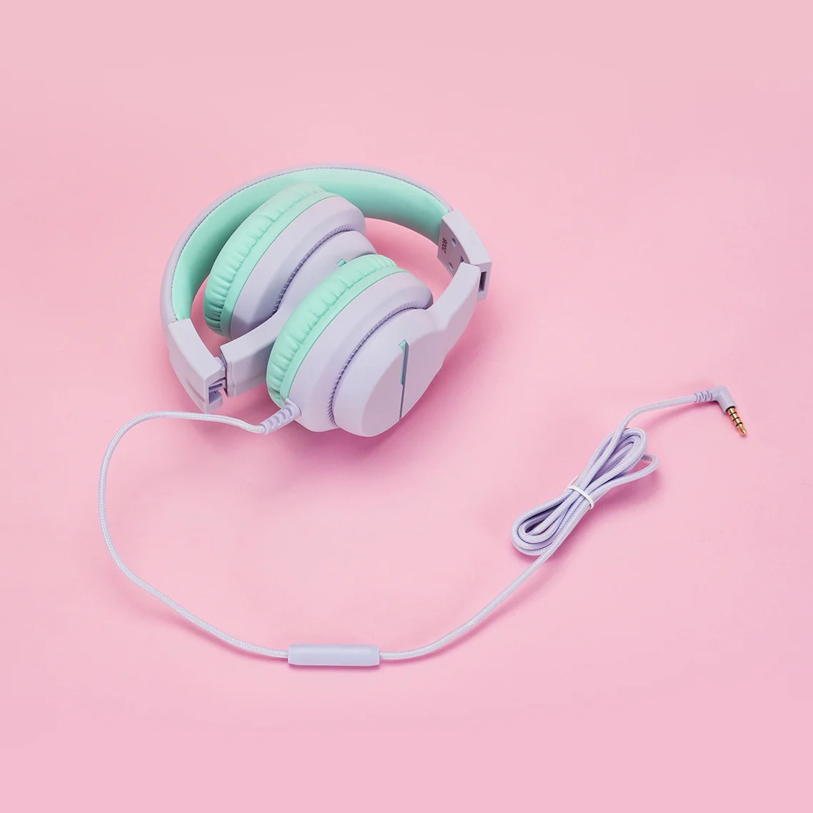 BTH12 Headphone Kids LED Kopfhörer 3.5mm Klinke Over-Ear 74/85dB Lautstärkeeinstellungen (C01-1702N-23) - Violett / Türkis