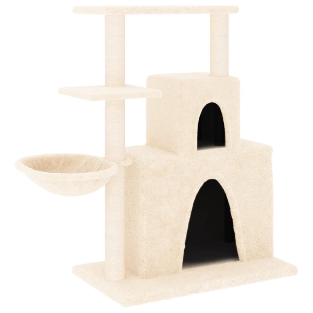 arranhador para gatos vidaXL com postes de sisal, creme, 83 cm