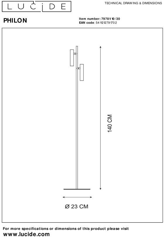 Lucide   Philon Vloerlamp