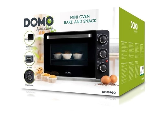 DOMO - Mini four électrique do807go - 20 l - noir - chaleur haut et...