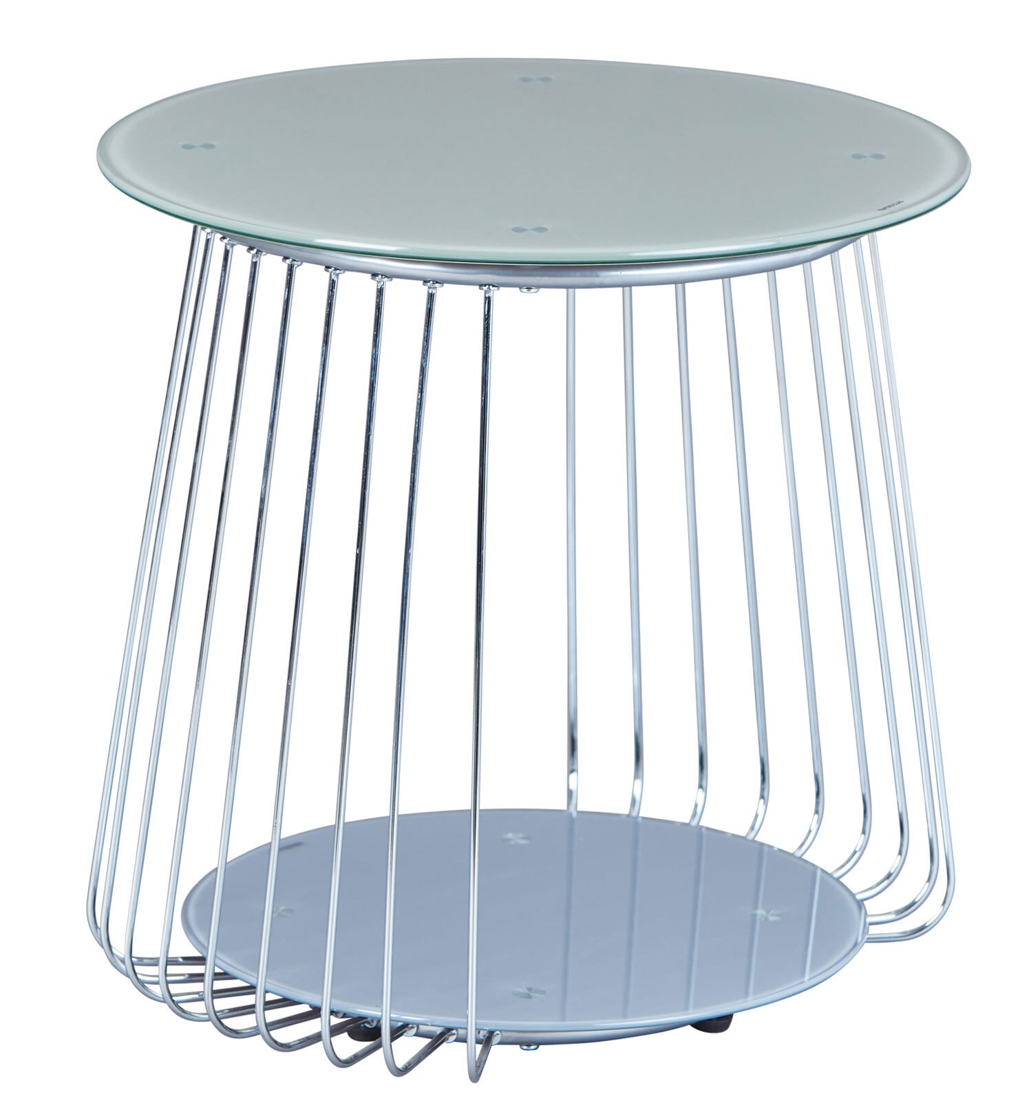 Couchtisch Elias Cappuccino/Metall Silberfarbig 50 x 50 x 50 cm