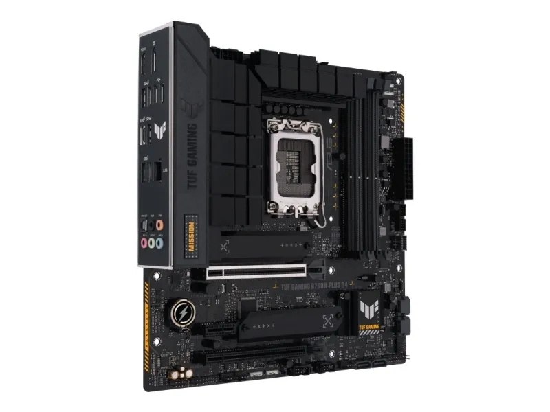 ASUS TUF GAMING B760M-PLUS D4 - Bundkort - micro ATX - LGA1700 sokkel - B760 Chipset - USB-C 3.2 Gen 2x2, USB 3.2 Gen 2, USB 3.2 Gen 1 - 2.5 Gigabit LAN - onboard grafik (CPU påkrævet) - HD Audio (8-kanaler)