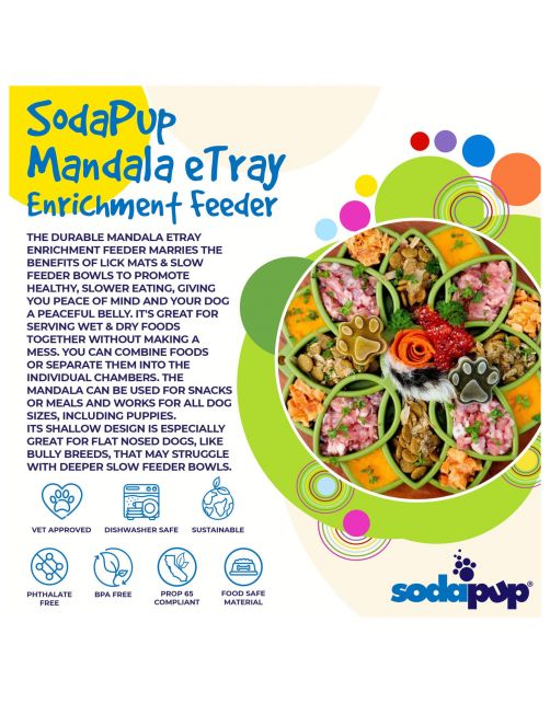 Sodapup Mandala Etray Feeder - Hondenvoerbak - Ø20 cm Groen