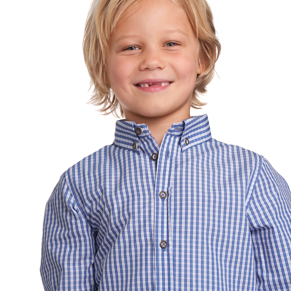 Topolino Jungen Hemd mit Karo-Muster hellblau / weiss
