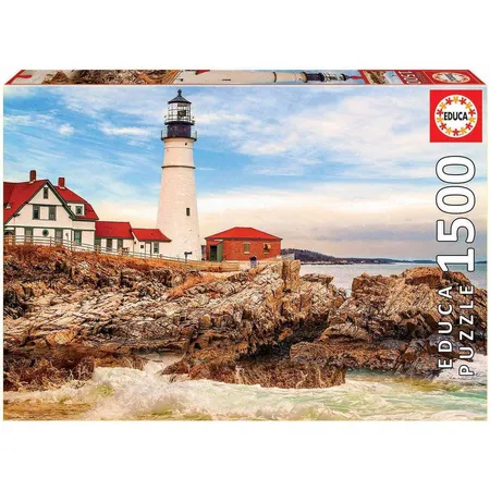 Educa Puzzle Leuchtturm auf Felsen, 1500 Teile