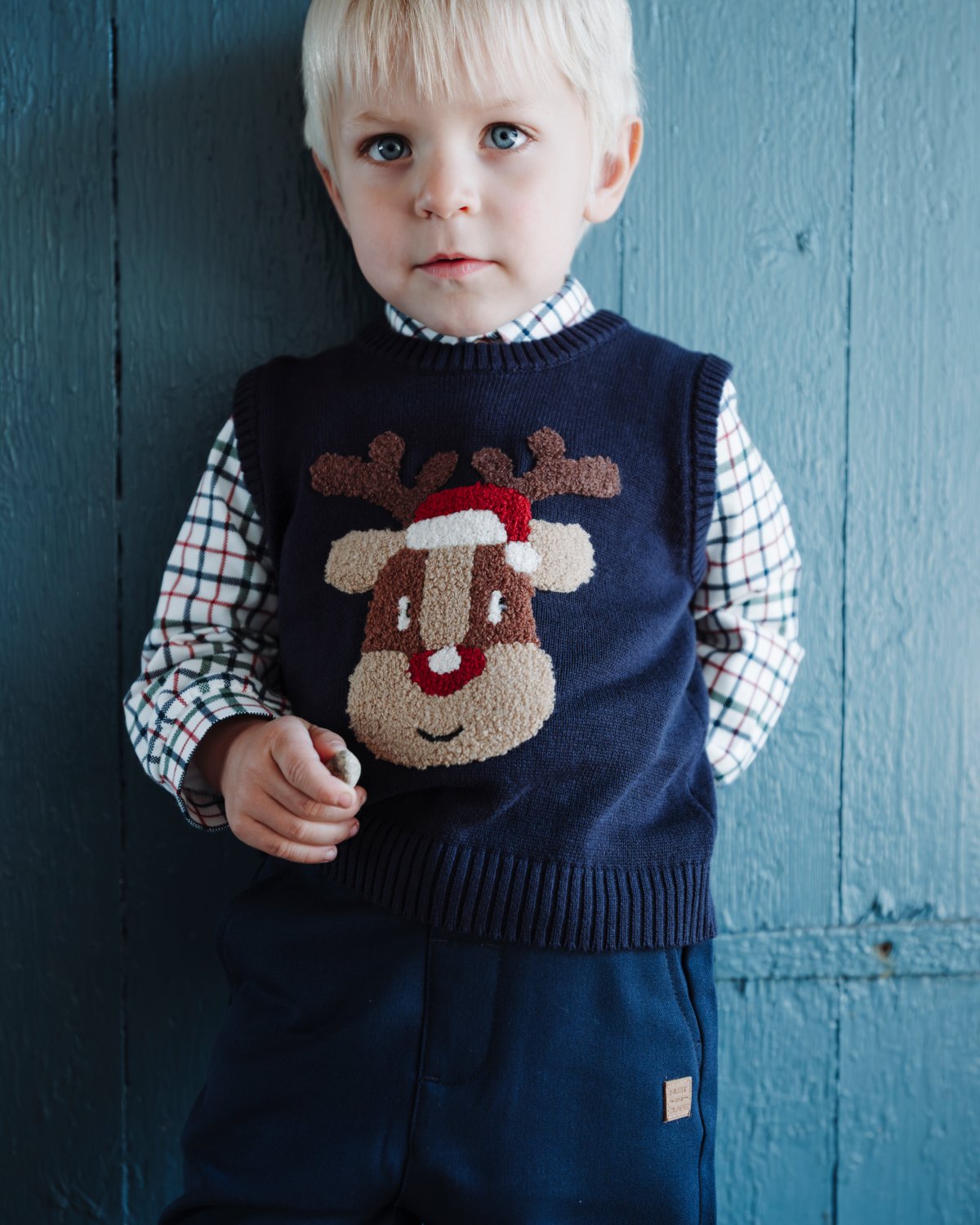 Jule Vest Barn – Pelle – Navy