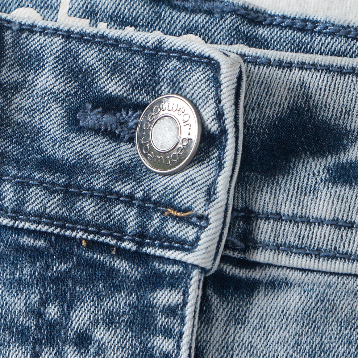 Beatwear Mädchen Jeansrock mit Falten hellblau