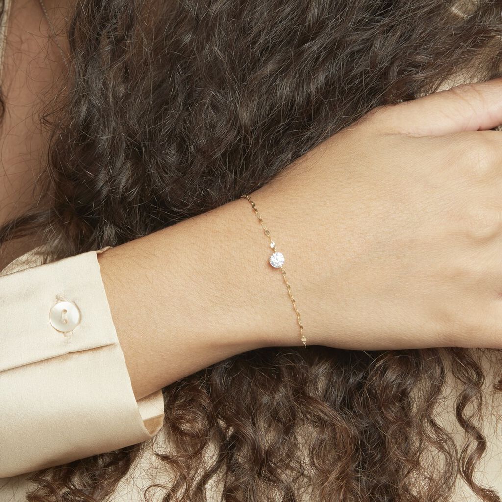 Bracelet Or Jaune Luminae Oxyde De Zirconium