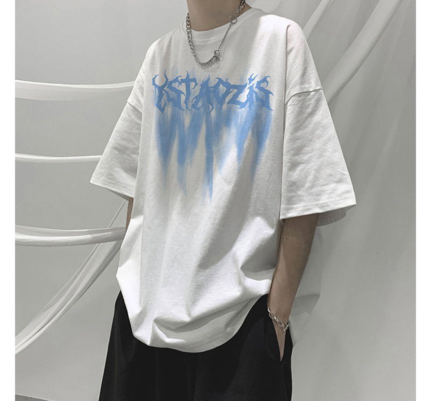 Macho - T-shirt met korte mouwen, ronde hals en belettering