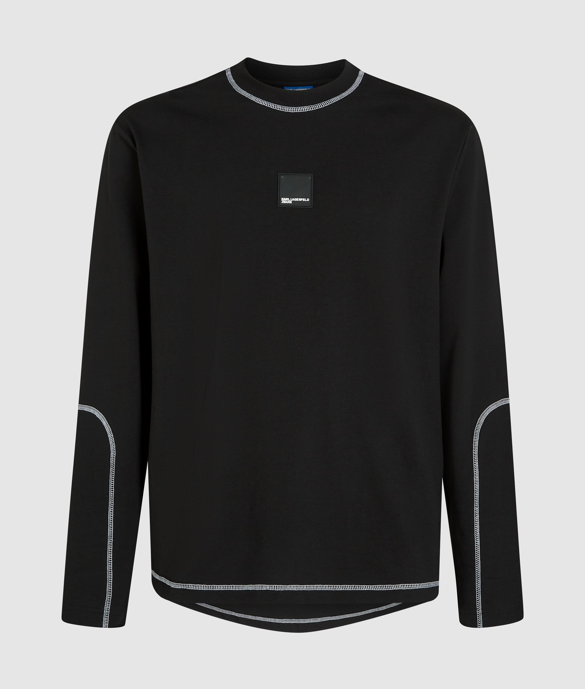 T-shirt met contrastnaad en lange mouwen
