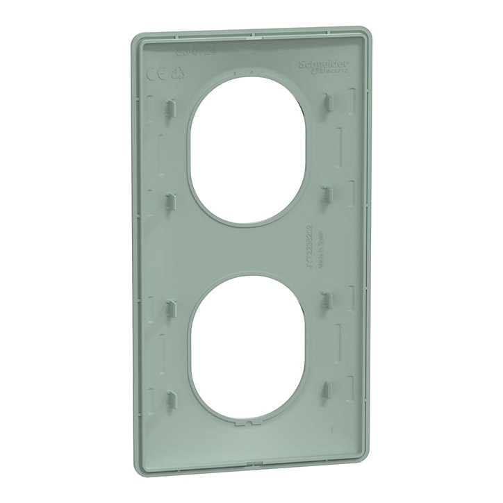 Plaque de finition double verticale Schneider Electric Ovalis sauge