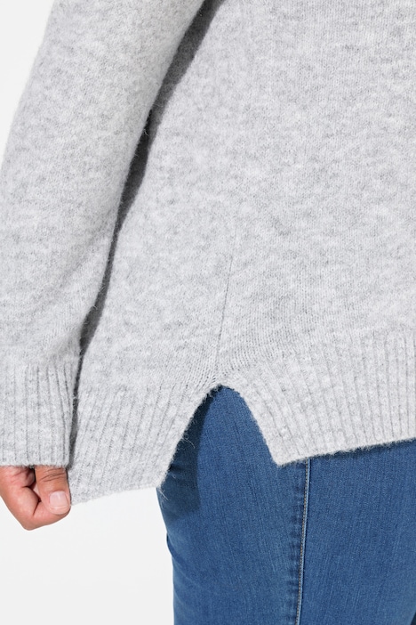 Pullover, Zierstreifen, Oversized, Stehkragen, Langarm