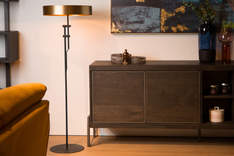 Lucide Giada vloerlamp messing
