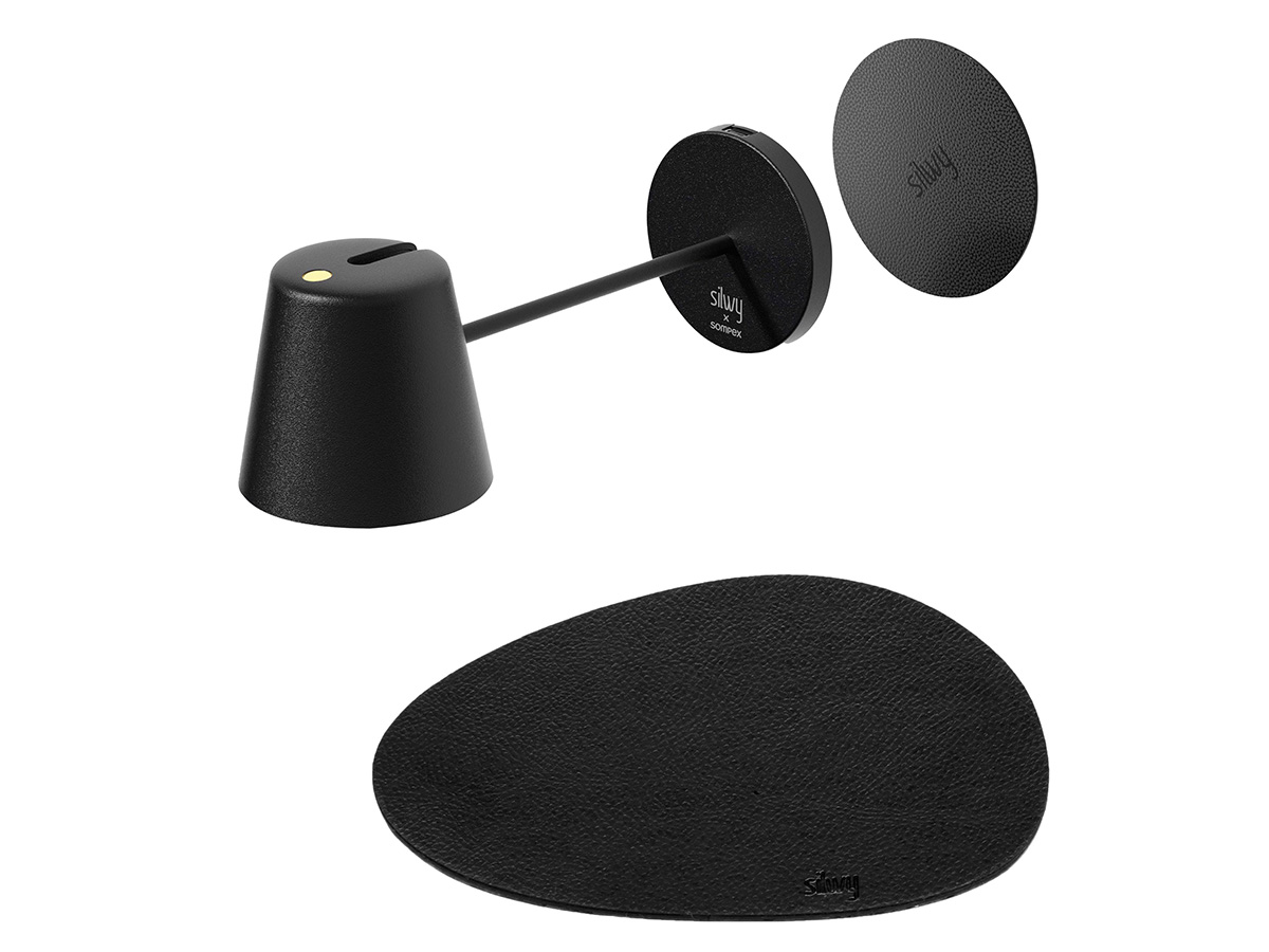Silwy Portofino magneet lantaarn met placemat en pad - Black