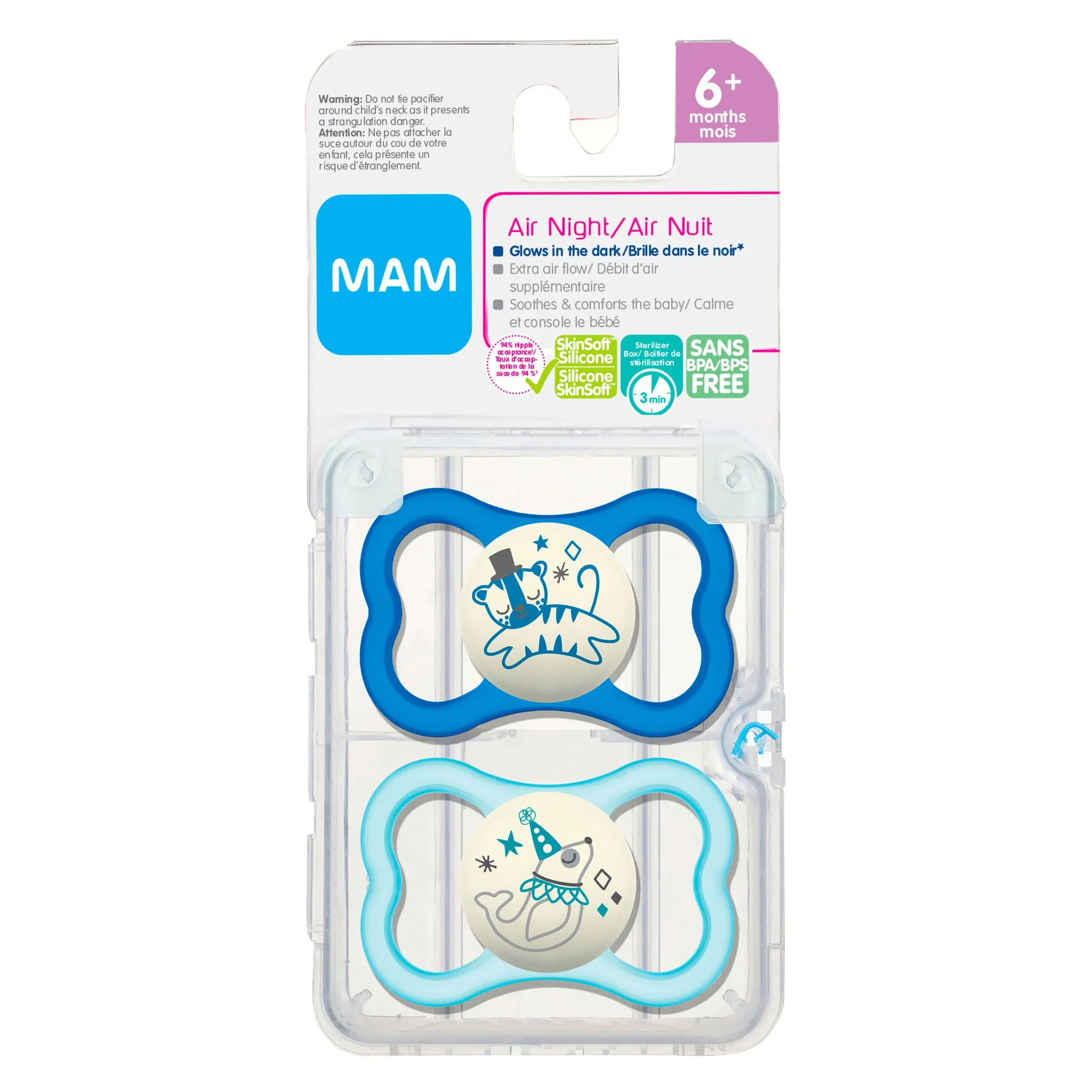 Mam Baby Suce Orthodontique AirNight 6+mois Paquet de 2