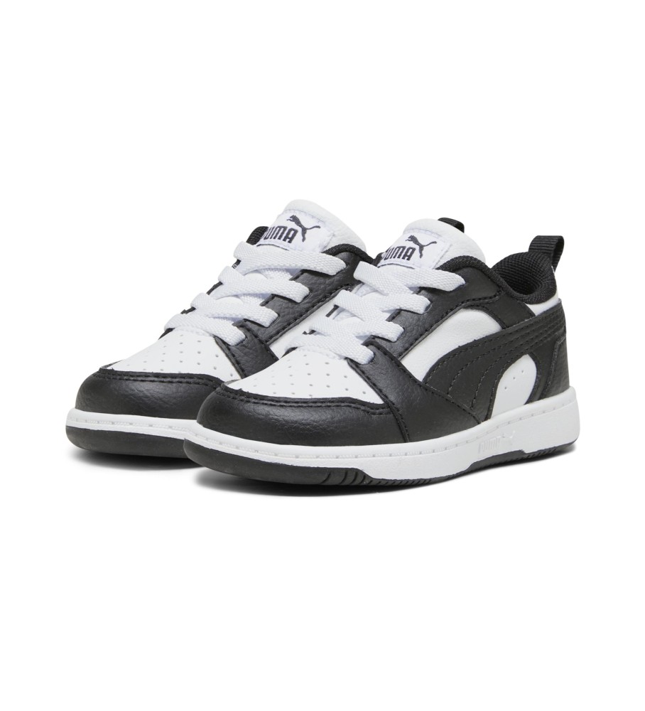 Tênis Puma Rebound V6 Lo A, Preto e Branco