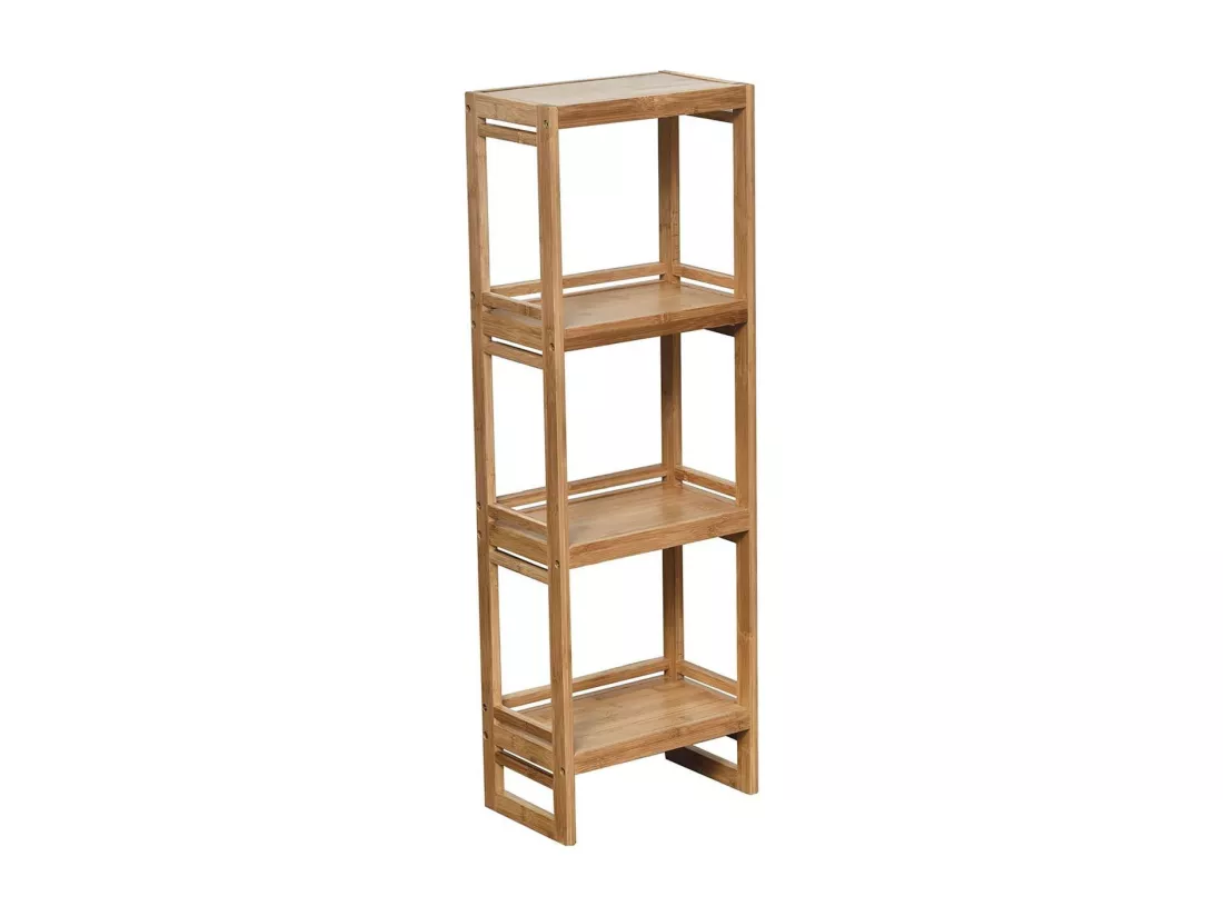 Meuble Etagère de rangement 4 niveaux en Bambou H 100 cm
