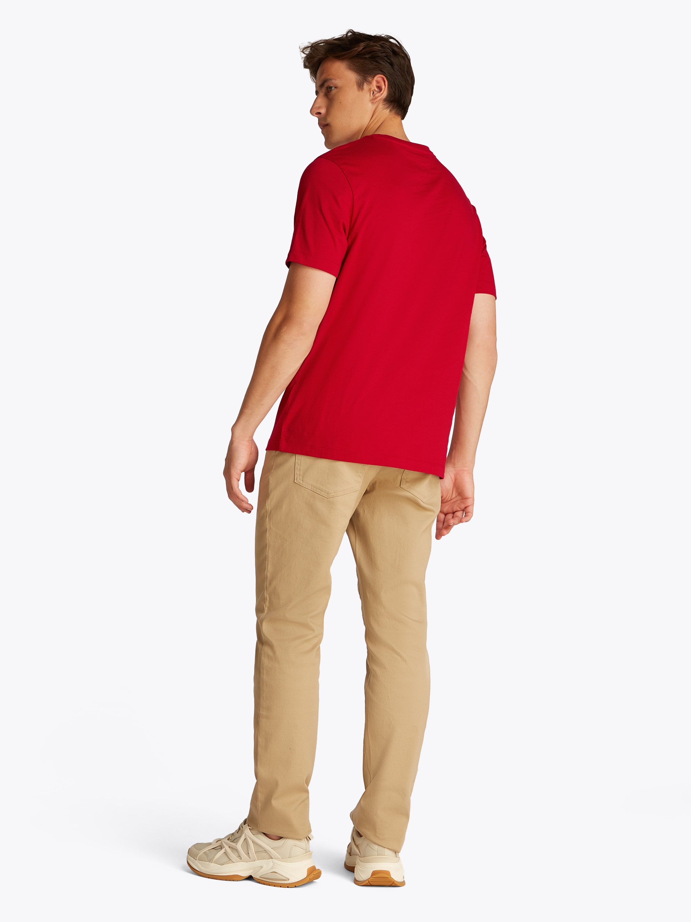 Tommy Hilfiger T-Shirt »ESSENTIAL REG FIT SOLID TEE mit Stickerei und Rundhals«, unifarben, casual, regular fit, Baumwolle, Rundhals