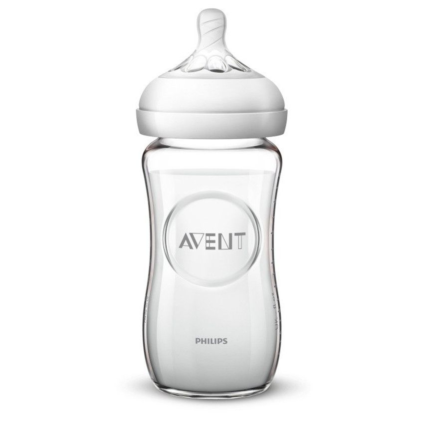 BIBERON MOYEN VERRE 240ML - Ecru