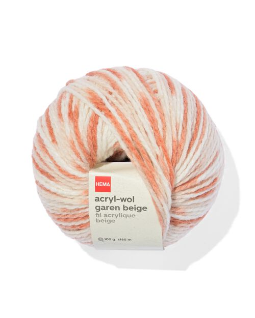 fil de laine acrylique beige mélangé 100g 165m