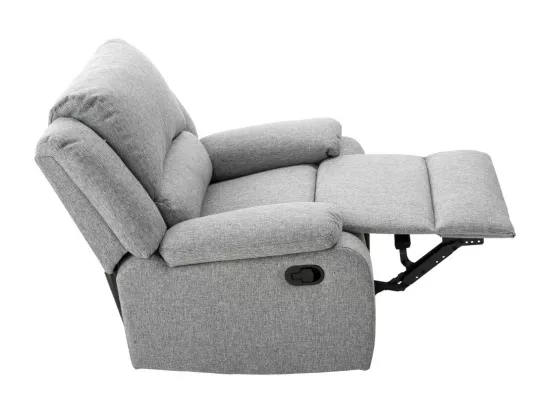 Fauteuil Relaxation 1 place Léo en Tissu - Gris clair - L88 x 93 x 96cm - Loungitude