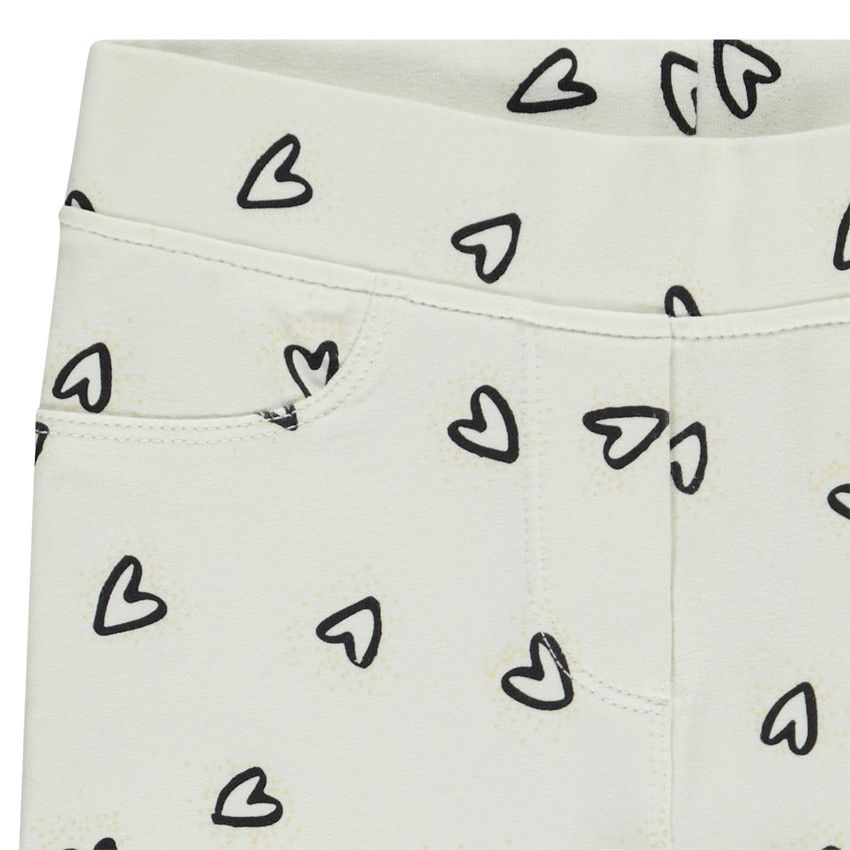 Jegging en molleton imprimé fantaisie pour fille - Ecru