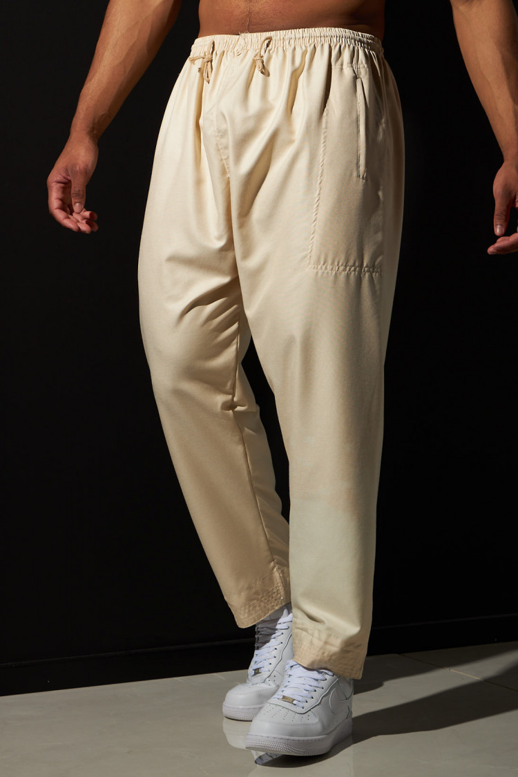 Ensemble 2 pièces qamis + pantalon beige