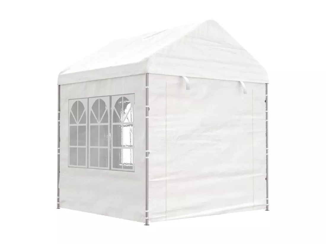 Belvédère avec toit blanc 4,46x2,28x2,69 m polyéthylène