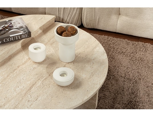 CONCEPT1 - Table basse Orion travertin 90 x 60 x h30cm