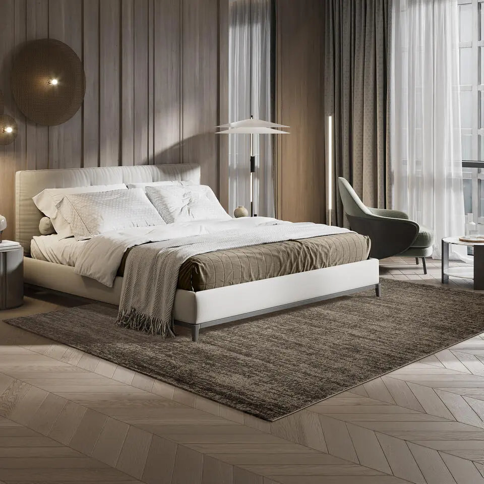 Relax Oslo - Laagpolig Effen Vloerkleed - Bruin - 200x290 CM