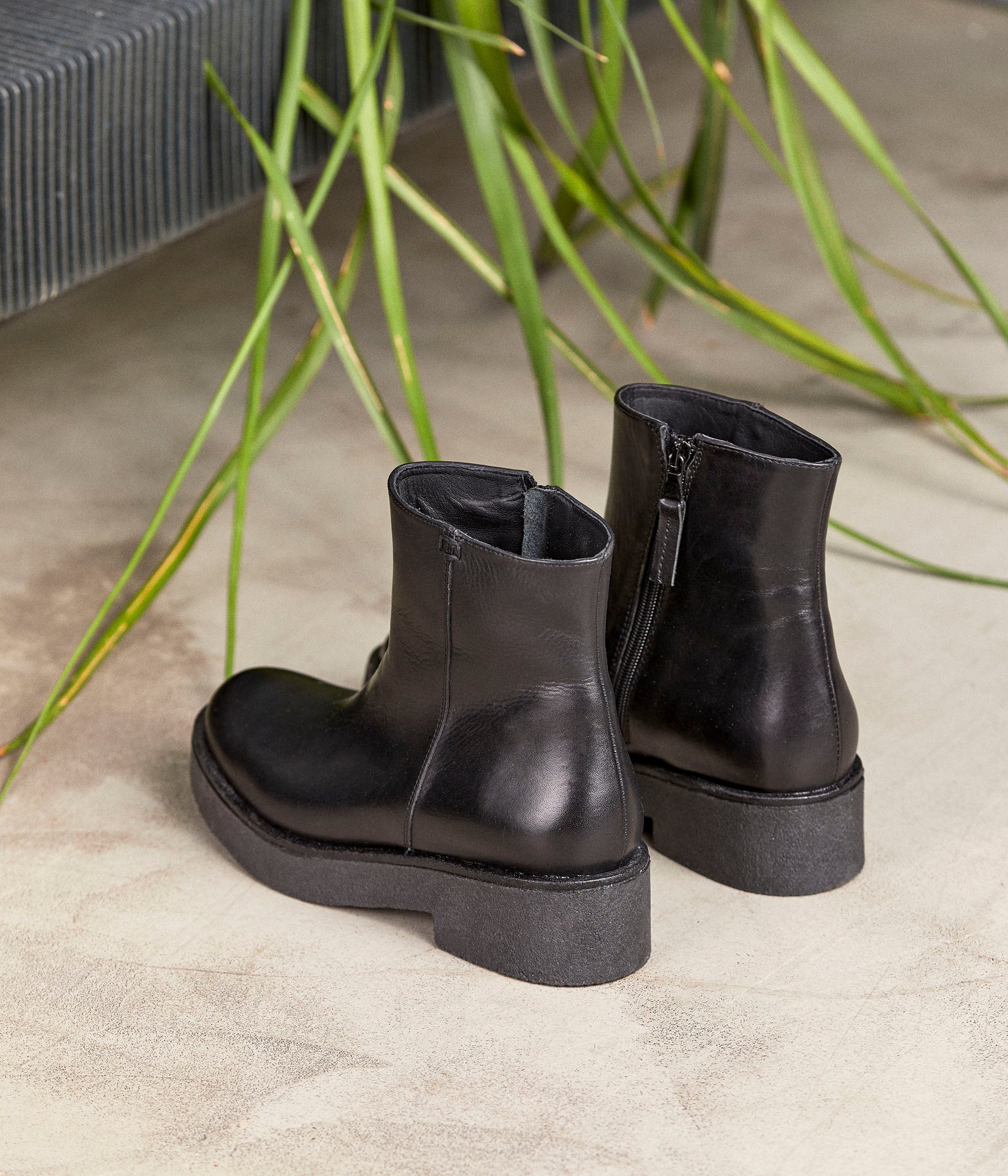 Boots noires cuir Isaure