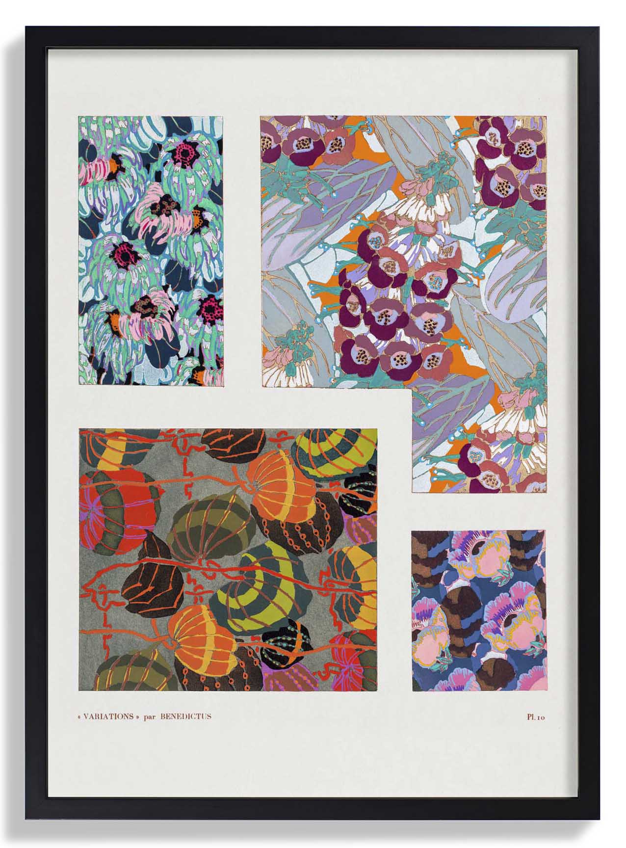Bunte Vintage Art-Déco-Muster, Variation 10 von Édouard Bénédictus