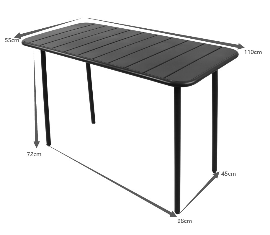 VCM Metall Bistrotisch Balkontisch Gartentisch Tisch Garten Camping 110x55 Sumila