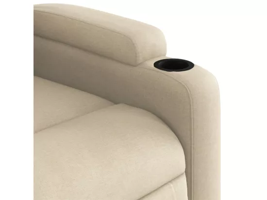 Fauteuil massant inclinable Crème Tissu