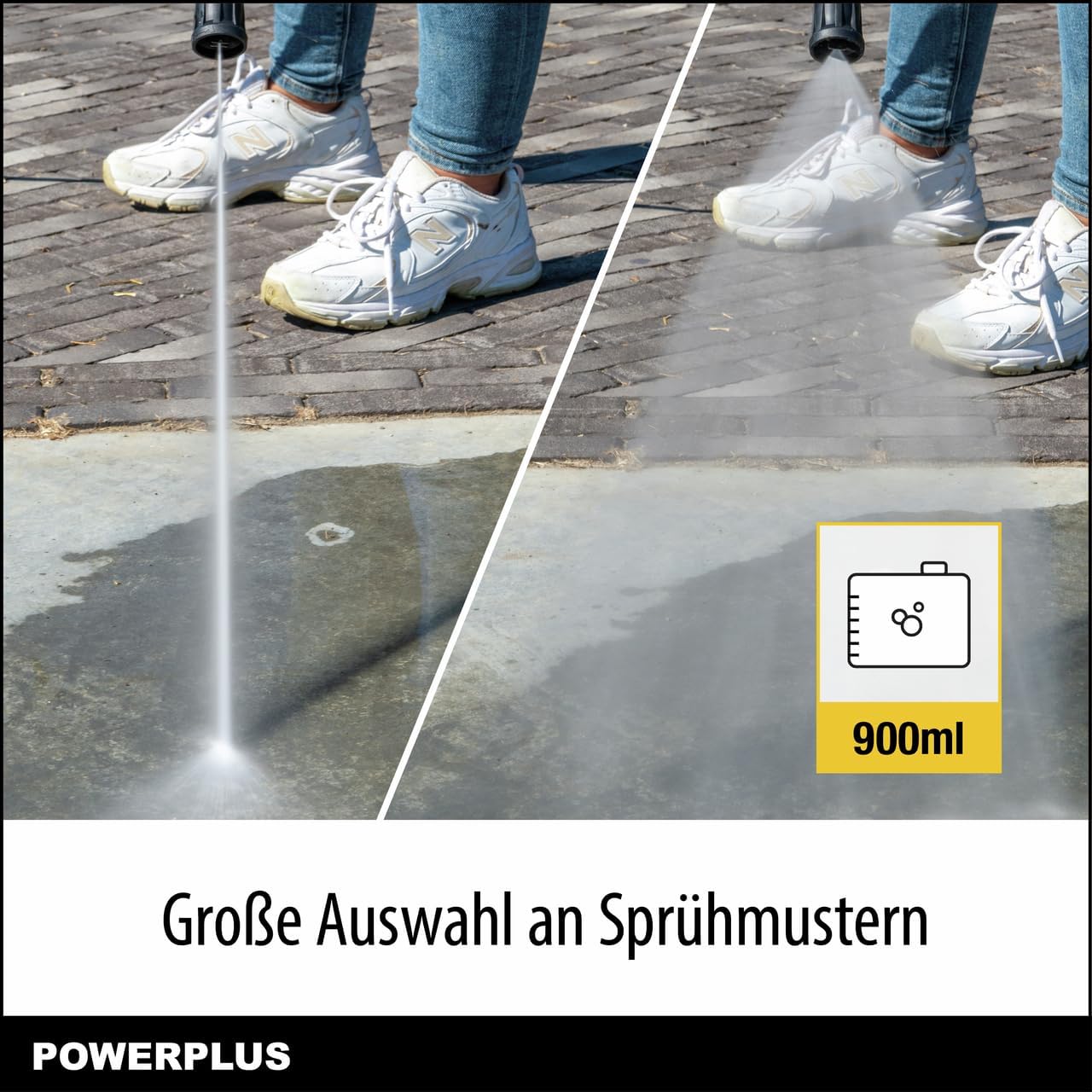 Powerplus Elektrischer Hochdruckreiniger POWXG90504-2200 Watt Terrassenreiniger, Start/Stopp-Funktion, Max. 170 Bar Druck und 50°C Temperatur, 8 m Schlauch und Zubehör inbegriffen