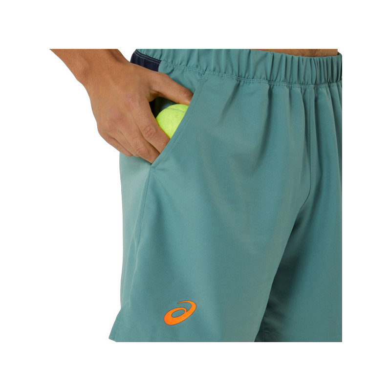 Short tennis homme Asics Club 7 vert turqoise