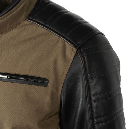 Blouson Helstons CRUISER TISSU-CUIR - Vert