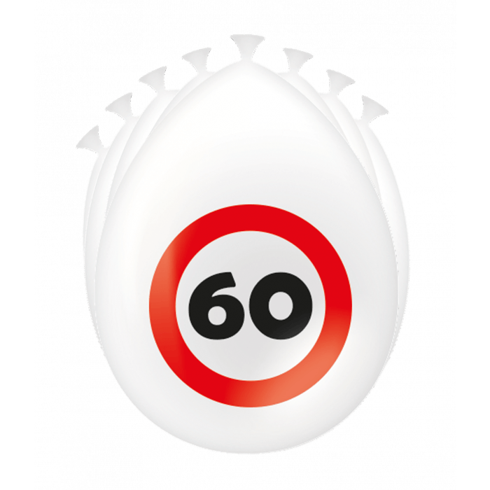 60 Jaar Ballonnen Verkeersbord 30cm