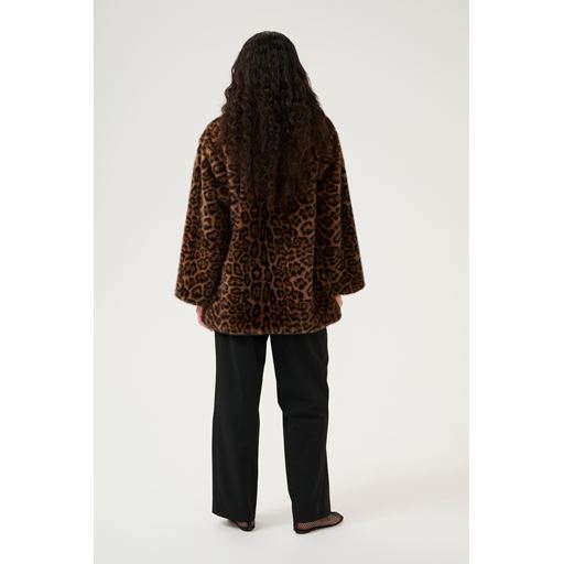 Karen By Simonsen KBTira Faux Fur Jakke, Brown Leopard, S