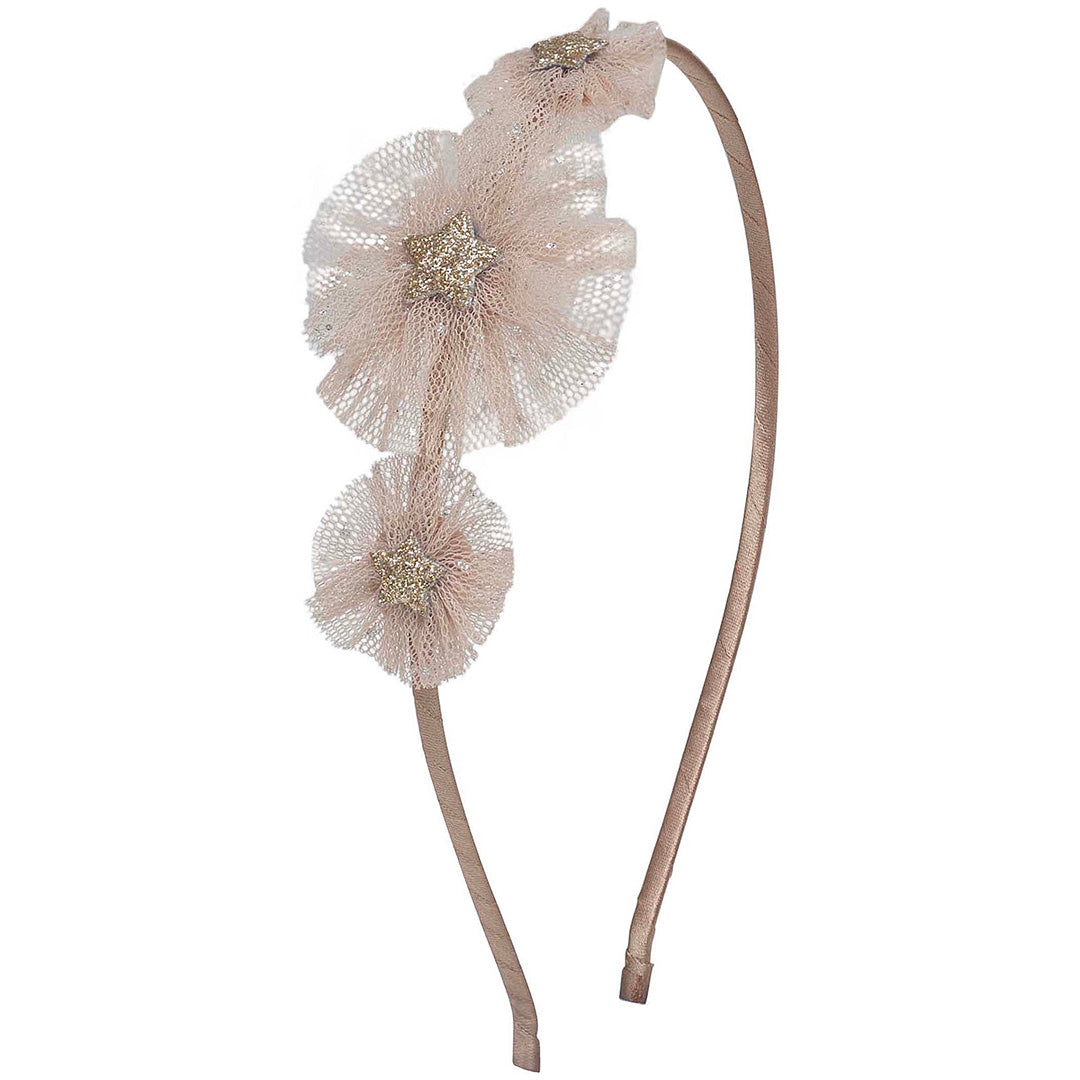 mimi & lula diadeem alice tulle rosette - neutral