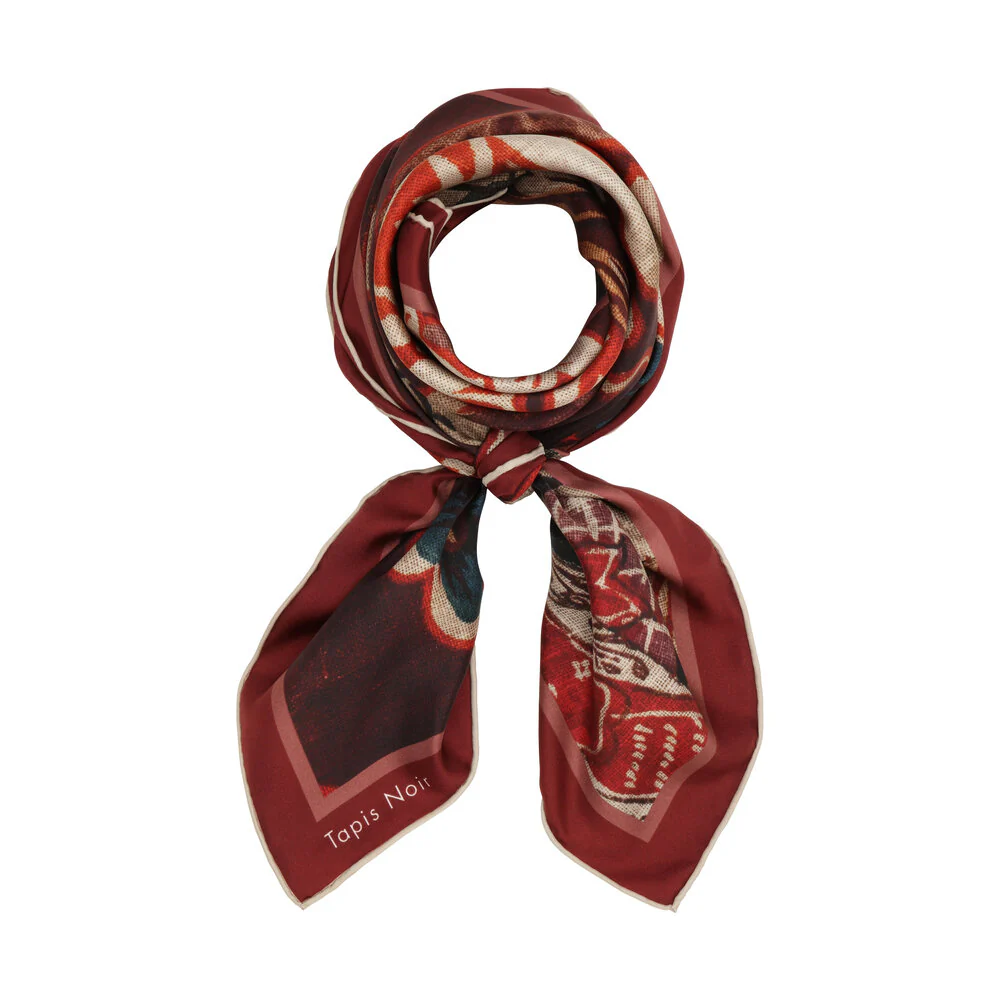Tapis Noir  Classical Dark Bloom silketørklæde - brun