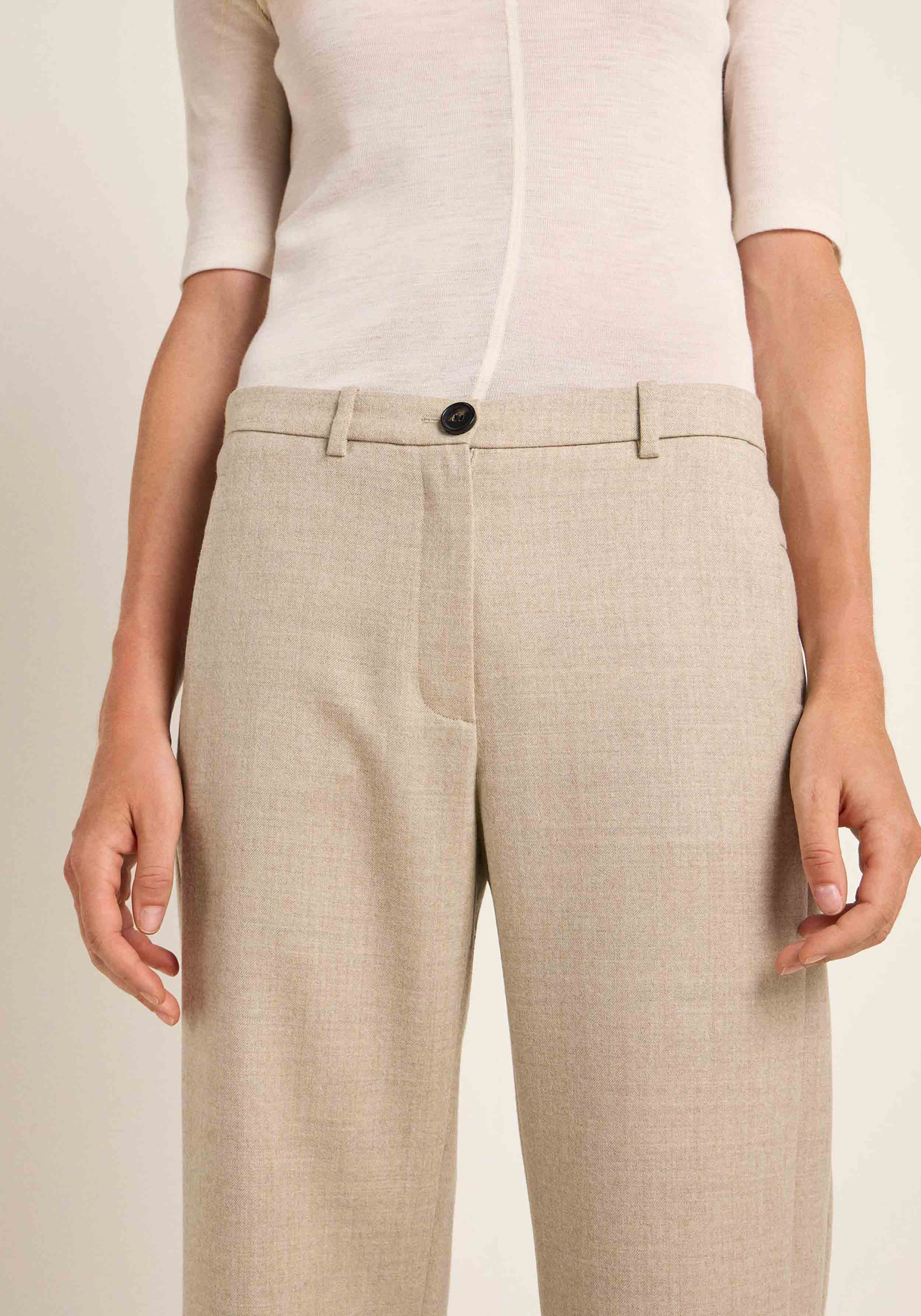Lanius Marlenehose Beige Melange